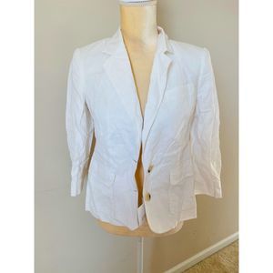 Victoria Secret VS White Linen Three Quarter Sleeve Jacket Blazer Size 4*